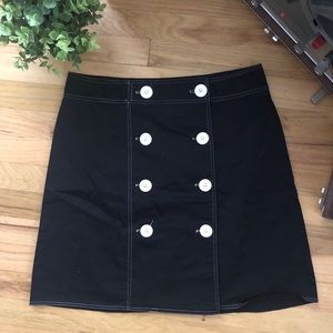 Mod inspired nautical Aline cotton mini skirt